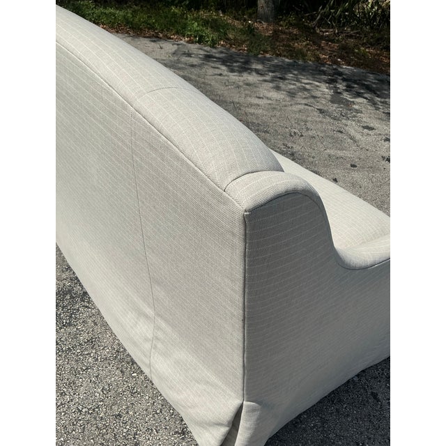 Wood Vintage Boho Charles Stewart Pinstripe Sofa For Sale - Image 7 of 12