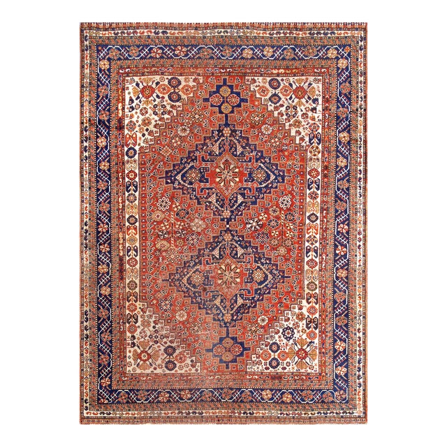Pasargad Home Antique Qashgaie Area Rug, 5' 5'' X 8' 0'' For Sale