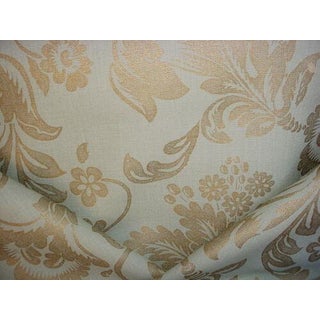 GP & J Baker BP10151 Nocturne Spa Handprint Damask Upholstery Fabric - 1-1/2 Yards For Sale