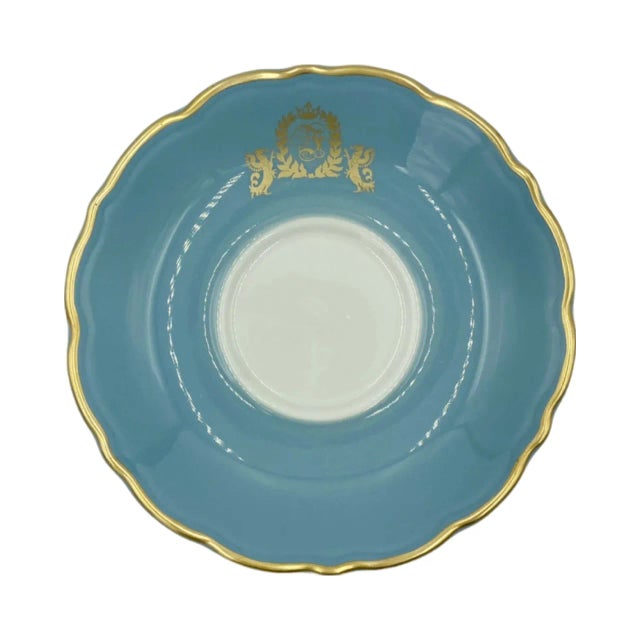 Mid 20th Century Vintage Fontainebleau Miami Beach Hotel Blue Coffee Cup & Saucer For Sale - Image 5 of 12