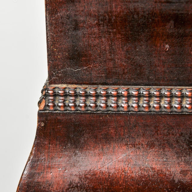 Antique Mahogany Footstool Empire Upholstered Ottoman For Sale - Image 4 of 16