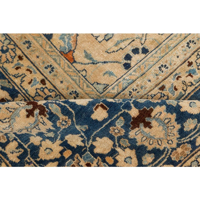 Persian Antique Khorassan Botanic Design Handmade Wool Rug For Sale - Image 3 of 8
