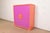 Mid-Century Modern Ettore Sottsass Style Postmodern Magenta and Orange Lacquered Cabinet For Sale - Image 3 of 12
