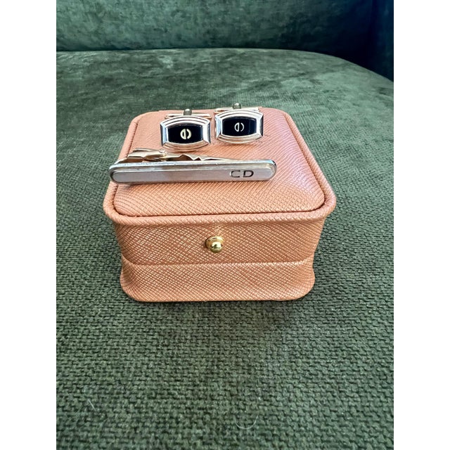 Rare Vintage Dupont Lighter & Christian Dior Cufflinks & Neck Tie Gift Set For Sale - Image 9 of 18