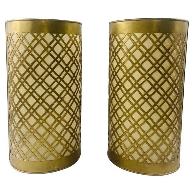Mid-Century Modern Style Brass Diamond Design Wall Sconce, a Pair For Sale - Image 10 of 10
