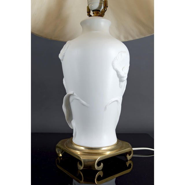 Metal Calla Lily Lamp in Biscuit Porcelain by Nicholas Berbenczy for Franklin Mint, USA, 1986 For Sale - Image 7 of 12