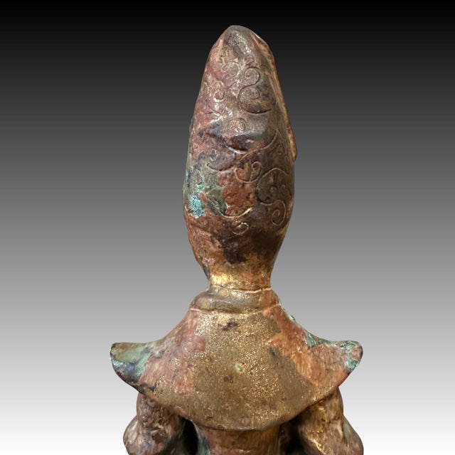 Gold Chinese Gilt Bronze Figure, Possibly Daoist, 19th Century or Earlier, 16" Tall For Sale - Image 8 of 11