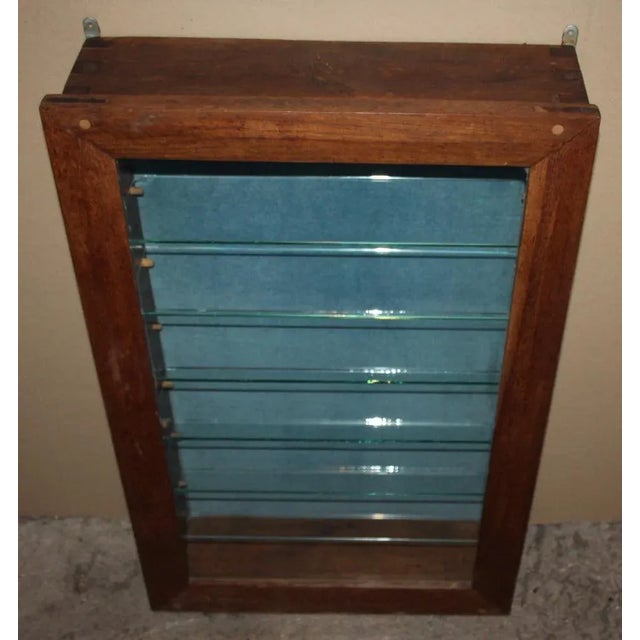 Mid-Century Modern Wooden Display Cabinet with Glass Shelves For Sale - Image 3 of 11