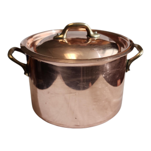Vintage Mauviel Williams Sonoma Eight Inch Lidded Copper Stew Pot