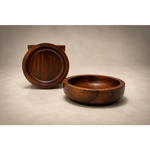 Brazilian Modern Lazy Susan & Bowls in Rosewood, Tropic Art, Brazil, 1970s For Sale - Image 12 of 16