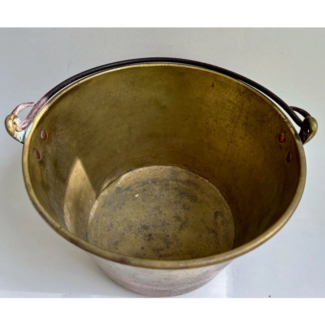 Metal Waterbury Brass Co. Handled Brass Bucket, Circa 1880 For Sale - Image 7 of 18