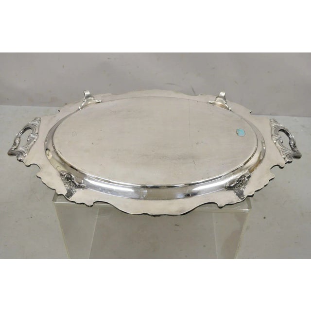 Vintage Wallace Royal Rose 9826 Silver Plated Ornate Oval Serving