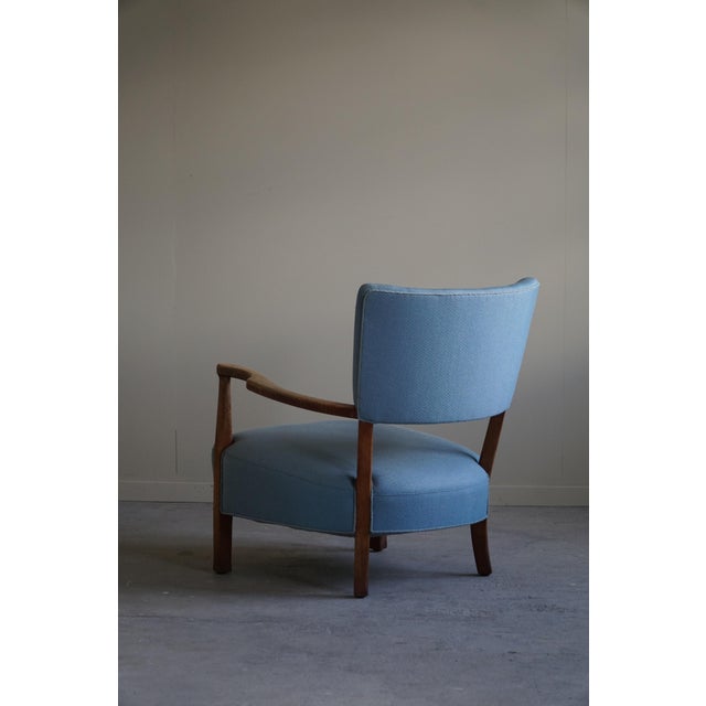 Danish Modern Curved Lounge Chair in Oak attributed to Viggo Boesen, 1950s For Sale - Image 14 of 18