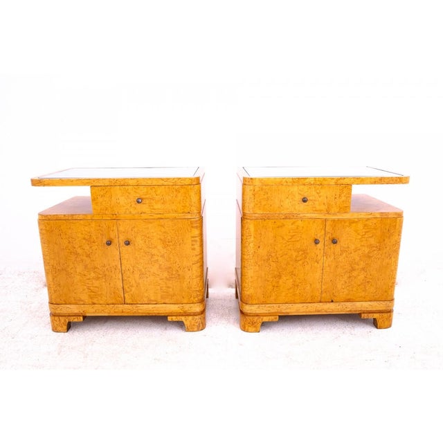 Vintage Polish Art Deco Nightstands, 1930, Set of 2 For Sale - Image 4 of 12