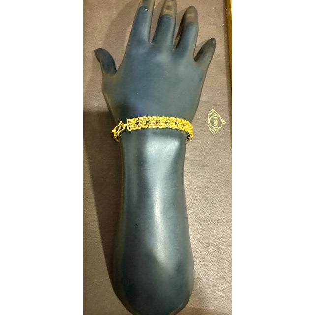 Multi Link 24 Karat Pure Yellow Gold Solid Bracelet, 15.4 Gm, Unisex , 7 INCH For Sale - Image 14 of 18