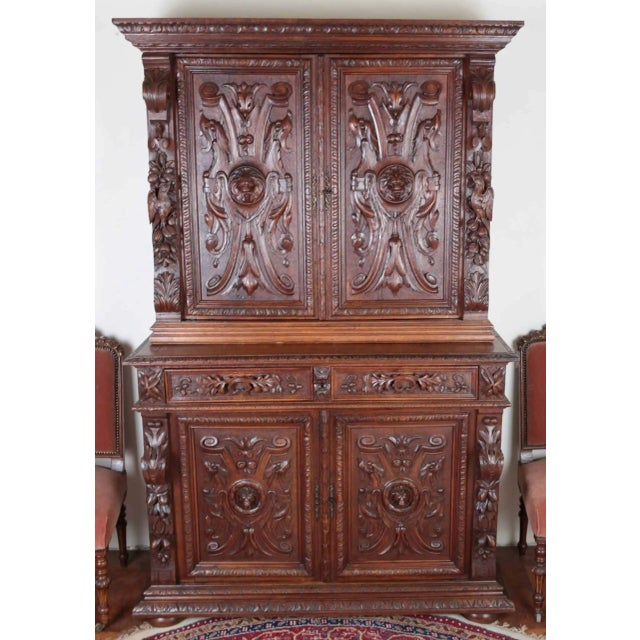 Richly Carved Neo-Renaissance Cabinet in Oak For Sale - Image 13 of 13