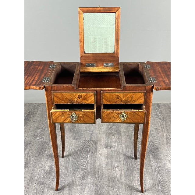 20th Century Louis XV Marquetry Sewing Table For Sale - Image 6 of 13