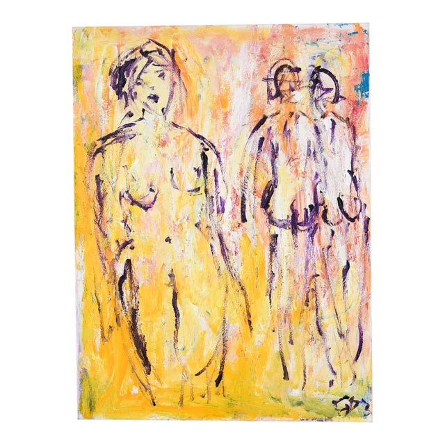 Vibrant Neo-Expressionist Figurative Painting For Sale