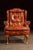 Mid 20th Century Mid 20th Century Tufted Leather Wingback Armchair in Burnt Amber For Sale - Image 5 of 17
