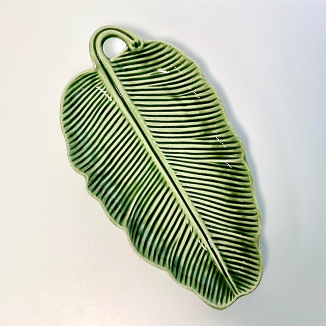 This vintage Banana Leaf serving dish is in the Trompe L’Oeil style. It’s from the Portuguese ceramics company Bordallo...