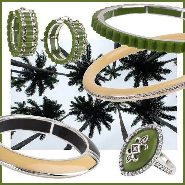 Plastic Miriam Salat Jungle backlit Resin Slip On 70s style Bangle For Sale - Image 7 of 18