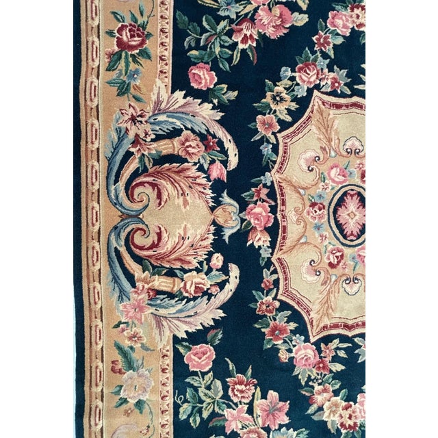 French Sevanery Style Rug , 6' X 9' For Sale - Image 3 of 5