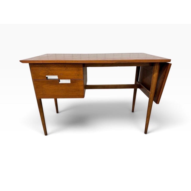 American of Martinsville Mid-Century Modern American of Martinsville Accord Walnut Drop-Leaf Desk For Sale - Image 4 of 12