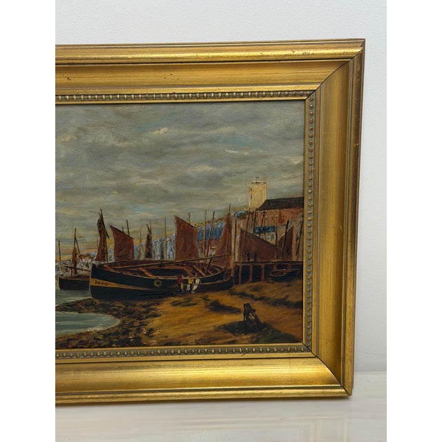 Victorian Victorian Coastal Oil Painting of North Shields Harbour the Old Low Light in the Manner of Bernard Benedict Hemy For Sale - Image 3 of 18