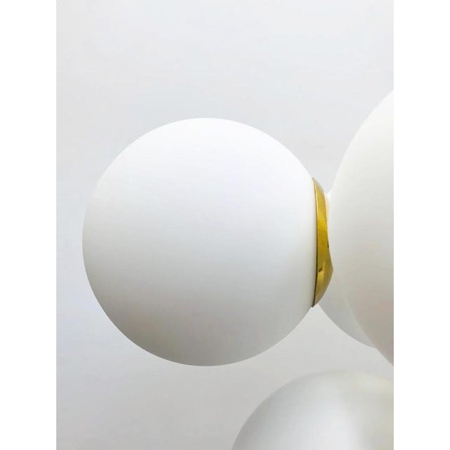 Not Yet Made - Made To Order 21st Century Italian Grappolo Polished Brass Matte White Murano Glass Chandelier by Fabio LTD For Sale - Image 5 of 6