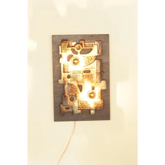 Vintage Brutalist Wall Light Sculpture For Sale - Image 12 of 15