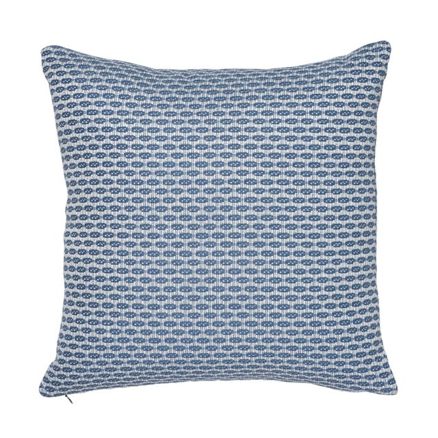 Schumacher Schumacher Hickox Indoor & Outdoor 22" Pillow in Blue For Sale - Image 4 of 4