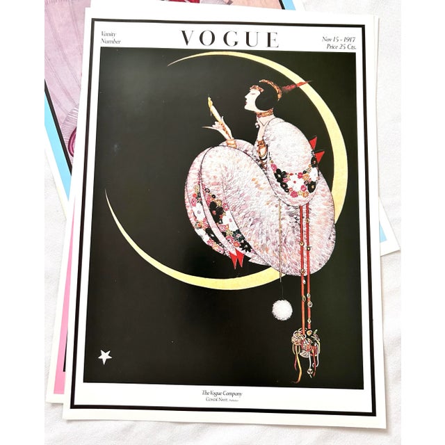Turquoise 1970s Vogue Magazine Cover Reproduction Prints, Unframed Set of 11 For Sale - Image 8 of 12