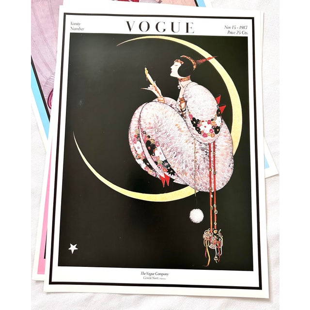 Turquoise Vintage Vogue Magazine Cover Fashion Illustration Prints – Set of 11 For Sale - Image 8 of 12