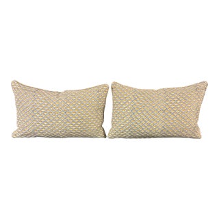 Walter G. Naples Moss Azure Lumbar Pillows, Pair For Sale