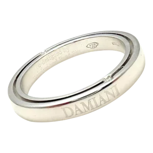 Damiani Brad Pitt Platinum 4 Diamond 3mm Band Ring Sz 7