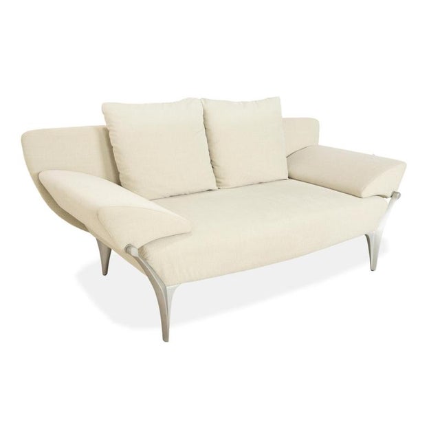 Modern Model 1600 2-Seater Sofas in Cream Fabric from Rolf Benz, Set of 2 For Sale - Image 3 of 18