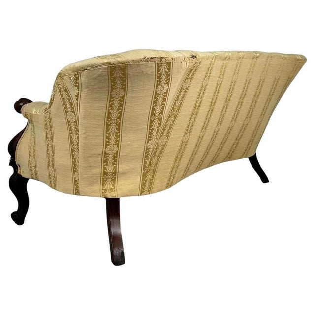 Wood 19th Century English Mahogany Settee For Sale - Image 7 of 15