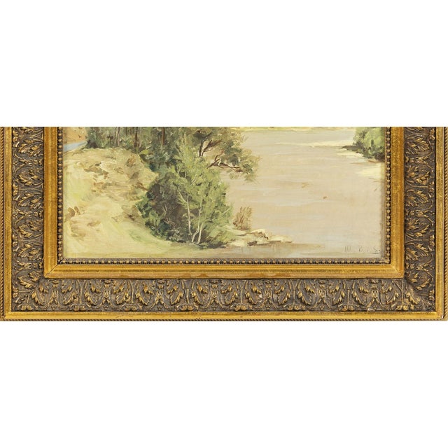 River Landscape, Oil Painting on Platex For Sale - Image 4 of 8