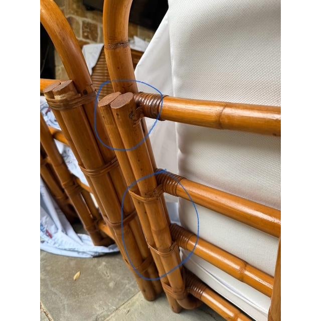 Large Rare Lot - Vintage Paul Frankl by Kane Kraft Pretzel Rattan Six-Strand 7-Piece Set! For Sale - Image 17 of 18