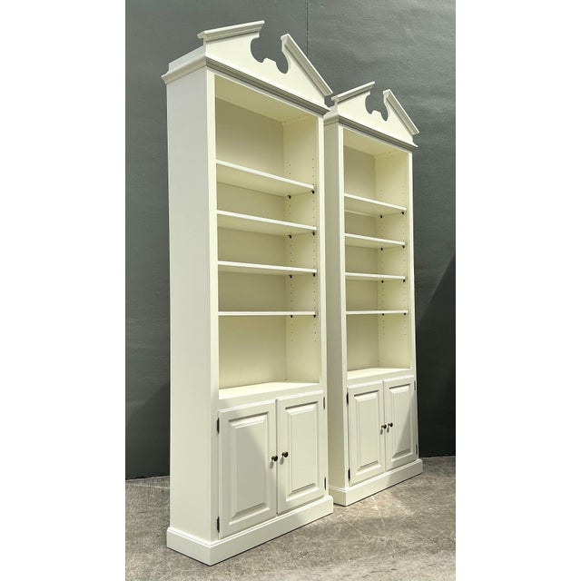 Neoclassical Vintage Monumental Pediment Etagere - A Pair For Sale - Image 3 of 12
