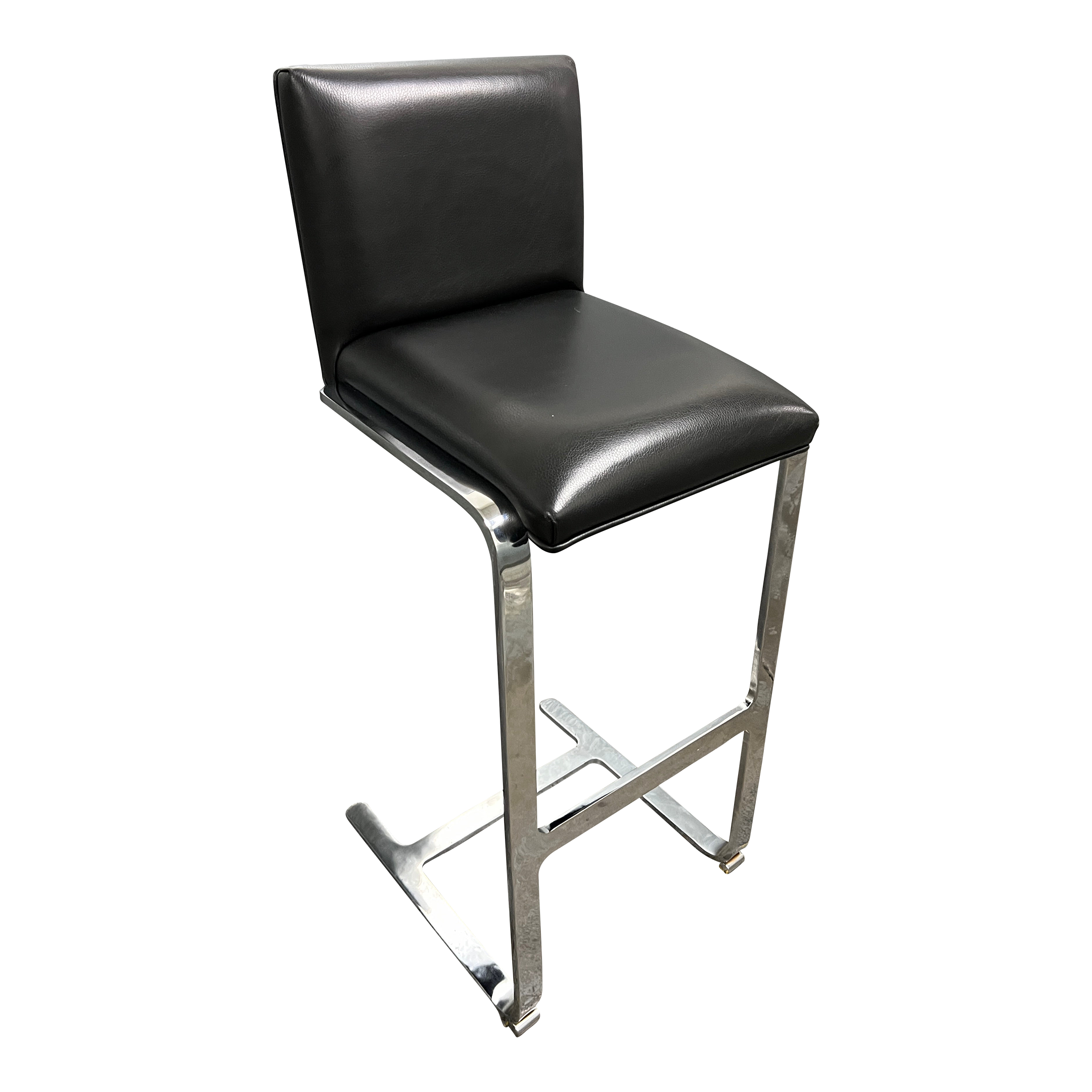 Gordon International Mies Van Der Rohe Brno Leather + Chrome Barstool - image 0