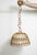 Vintage rattan bell pendant lamp with a bentwood cane frame, looped rattan chain and soft textured Japanese mulberry paper...