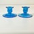 1940s Art Deco Boho Chic Hollywood Regency Depression Era Pressed Glass Candle Holders - A Pair For Sale - Image 11 of 13