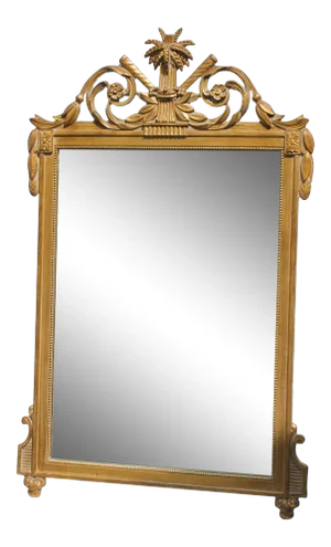 C. 1940s Traditional Style Giltwood/ Gesso Carved Wall Mirror