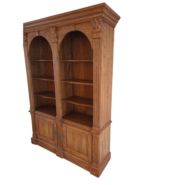 1990s 1990s Ethan Allen Legacy Bookcase Cabinet Hutch Display Breakfront Shelf For Sale - Image 5 of 16