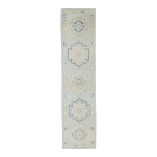 Modern Turkish Oushak Rug 3' x 12' For Sale