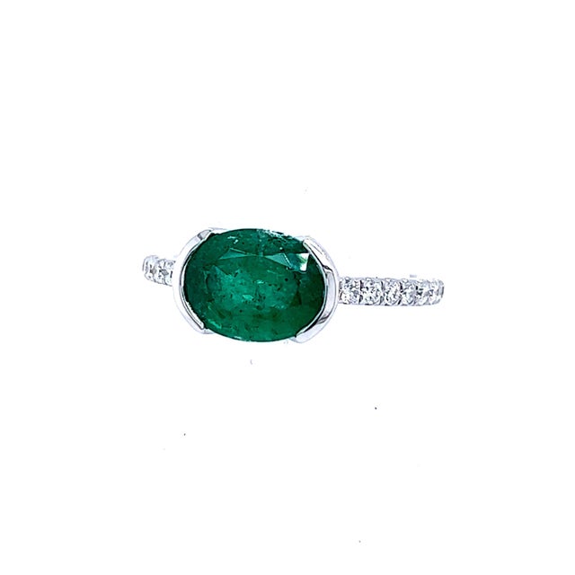 Natural Quality Emerald and Diamond Ring Size 6.5 14k W Gold 2.33 TCW Certified $3,950 221335 Nothing says, “I Love you”...