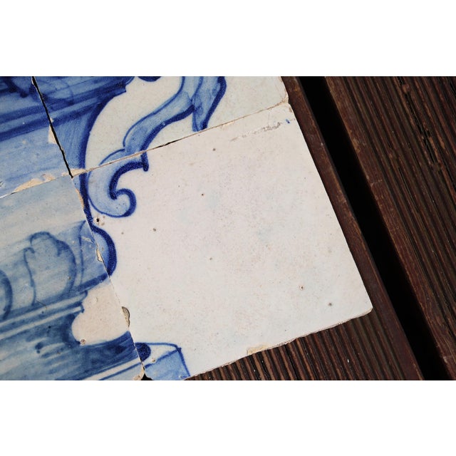 Tile Mural Panel Depicting a Baroque Jardinière With Flowers, Portuguese, 18th Century For Sale - Image 9 of 16