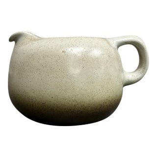 Vintage Heath Pottery Usa Ceramic Creamer Cream Speckled Brown Glaze For Sale
