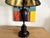 Metal Vintage Black Metal Urn Lamp With Leopard Print Shade For Sale - Image 7 of 12